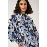 Victoria Shirt Dress Black/Blue Graphic LIVE