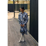 Victoria Shirt Dress Black/Blue Graphic LIVE