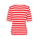 Lizza Striped Knit Lotus / True Red