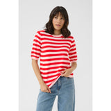 Lizza Striped Knit Lotus / True Red