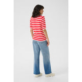 Lizza Striped Knit Lotus / True Red