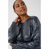 Lau Sequin Dress Dark Silver