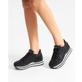 Ronja Plateau Glitter black