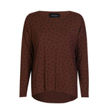 Alma LS Top Brown Black Hearts