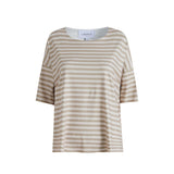Alma T-shirt Striped Sand/ Ivory