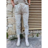 Alma Pants Sand/Ivory Stripe