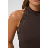 Belja Halterneck Top Chocolate Brown ( pre-ordre. Levering midt uge 36)