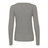 Benedikte T-Shirt Black/Chalk Stripe