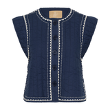 Berglind Embroidery Waistcoat Dress Blues