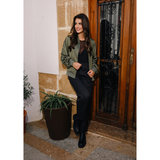 Bobbi Bomber Jacket Dusty Army