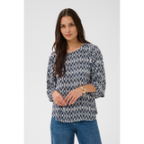Ebellen Amber Blouse Midnight Chalk Graphic