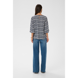 Ebellen Amber Blouse Midnight Chalk Graphic