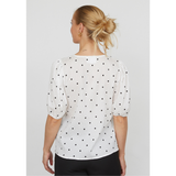 Esca SS Blouse 17820 Offwhite Black