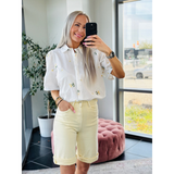 Flora SS Blouse Offwhite Embroidery