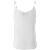 Klassisk hvid top med justerbaré stropper set bagfra