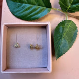 Friihof+Siig trekantet ørestik med sten i guldbelagt