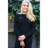 Fro Bow Pullover Black Silver Bow