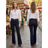 Hazel Raw Blue Flared Jeans
