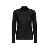 turtleneck hype the detail mesh bluse i sort med logoer