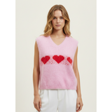 Heart Knit Vest Pink