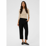 Heather Cropped Pants Black