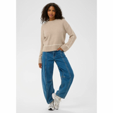 Jinie Knit Pullover Feather Gray Melange