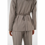 Meril Blazer Beige Pinstripe