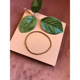 Friihof+Siig kobber farvet elastikarmbånd med guld perle