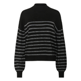 Lizz Turtleneck Pullover black silver stripe