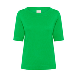 Lizza Boatneck Solid Pullover Bright Green
