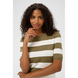 Lizza Striped Knit Dusky G. W. Chalk Wide Stripe