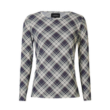Mesh LS T-Shirt Navy Army Check