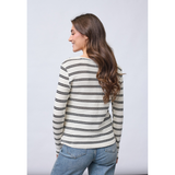 Veda LS Top 19790 Cream Stripes