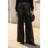 Vilda PU Leather Pants Black
