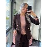 Attentif Timesless Blazer Chocolate Gold Buttom