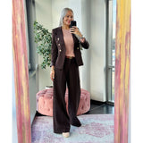 Attentif Timesless Blazer Chocolate Gold Buttom