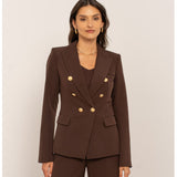 Attentif Timesless Blazer Chocolate Gold Buttom