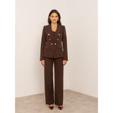 Attentif Timesless Blazer Chocolate Gold Buttom