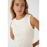 Carna Rhinestone Top Chalk