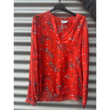 Haley Blouse Red Flower Print