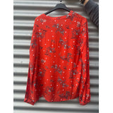 Haley Blouse Red Flower Print