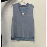 Marla v-neck loose fit knit vest Zen Blue