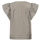 MinkaGO Jo Blouse Creme Black Stripes
