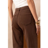 Tilde Jeans Vide Leg Dark Brown