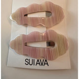 Wavy Viola Buckle Clip 2 pcs Rosa