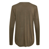 oliven grøn bluse med lange ærmer set bagfra