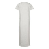 Lysegrå maxikjole med korte ærmer