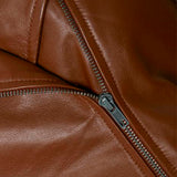 læder biker jakke i brun skind