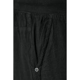 Bloede sorte bomulds capri bukser med stoerre i livet fra kaffe