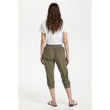 Bomulds capri bukser I army grøn